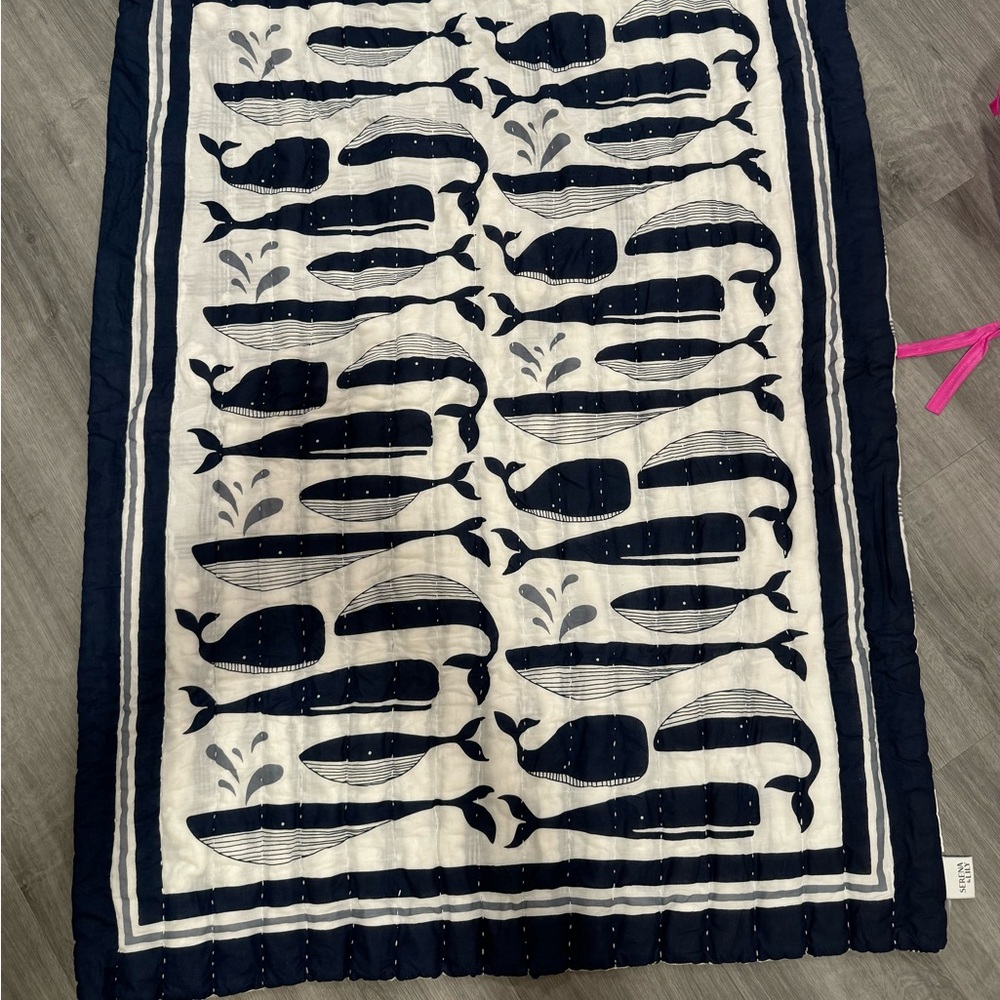 Serena and Lily Melville Mini quilt with matching crib sheet